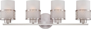 27"W Fusion 4-Light Vanity & Wall Brushed Nickel