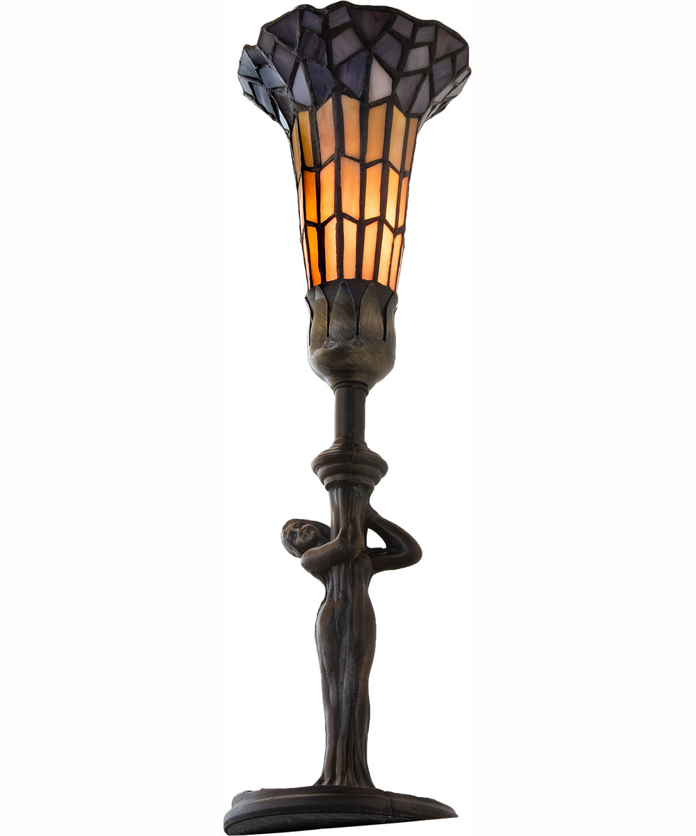 15" High Stained Glass Pond Lily Nouveau Accent Lamp