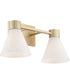 Beldar 2-light Bath Vanity Light Aged Brass w/ Gloss Opal