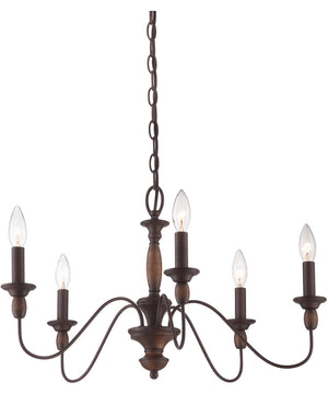 Holbrook 5-light Chandelier Tuscan Brown
