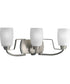 Wisten 3-Light Etched Glass Modern Bath Vanity Light Brushed Nickel