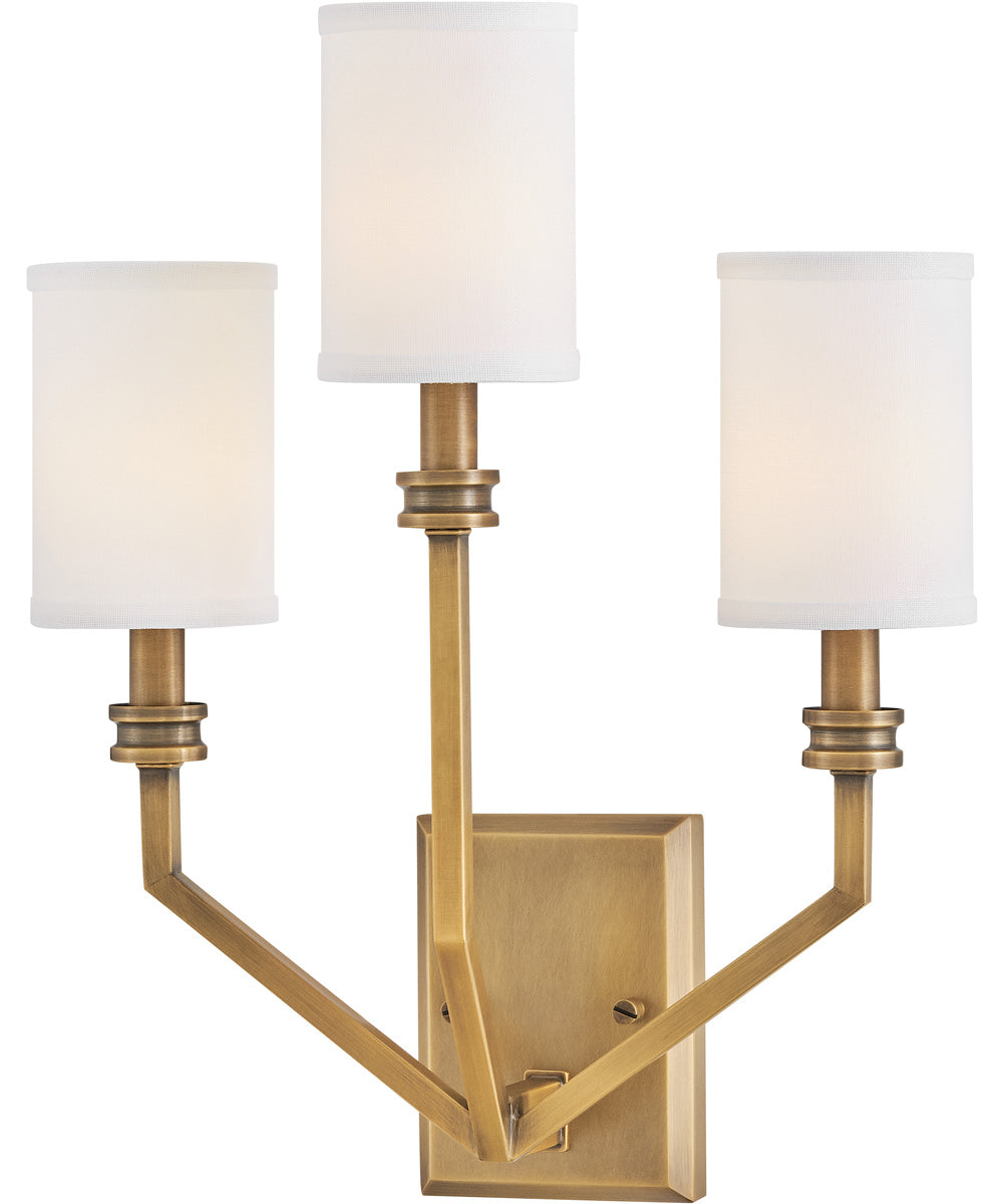 Moore 3-Light Medium Sconce in Heritage Brass