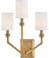 Moore 3-Light Medium Sconce in Heritage Brass