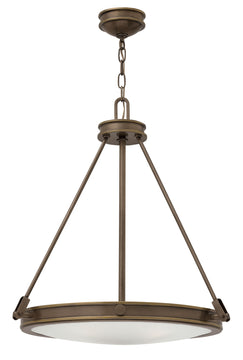 22"W Collier 4-Light Inverted Pendant in Light Oiled Bronze