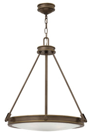 22"W Collier 4-Light Inverted Pendant in Light Oiled Bronze