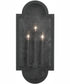Monroe 3-Light Wall Mount Rain or Shine Black