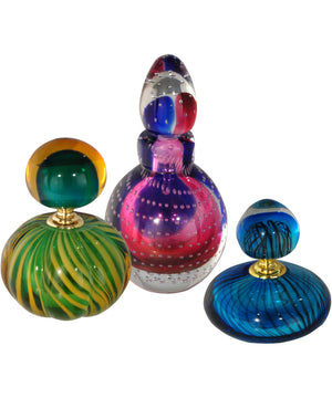 3-Piece Apollo Hand Blown Art Glass Perfume Bottle