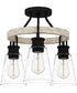 Kingsbridge 3-light Semi Flush Mount Earth Black