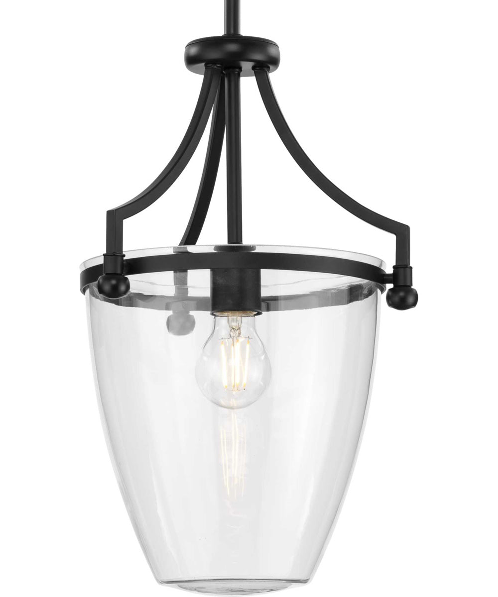 Parkhurst 1-Light New Traditional Clear Glass Mini-Pendant Light Matte Black