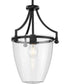 Parkhurst 1-Light New Traditional Clear Glass Mini-Pendant Light Matte Black