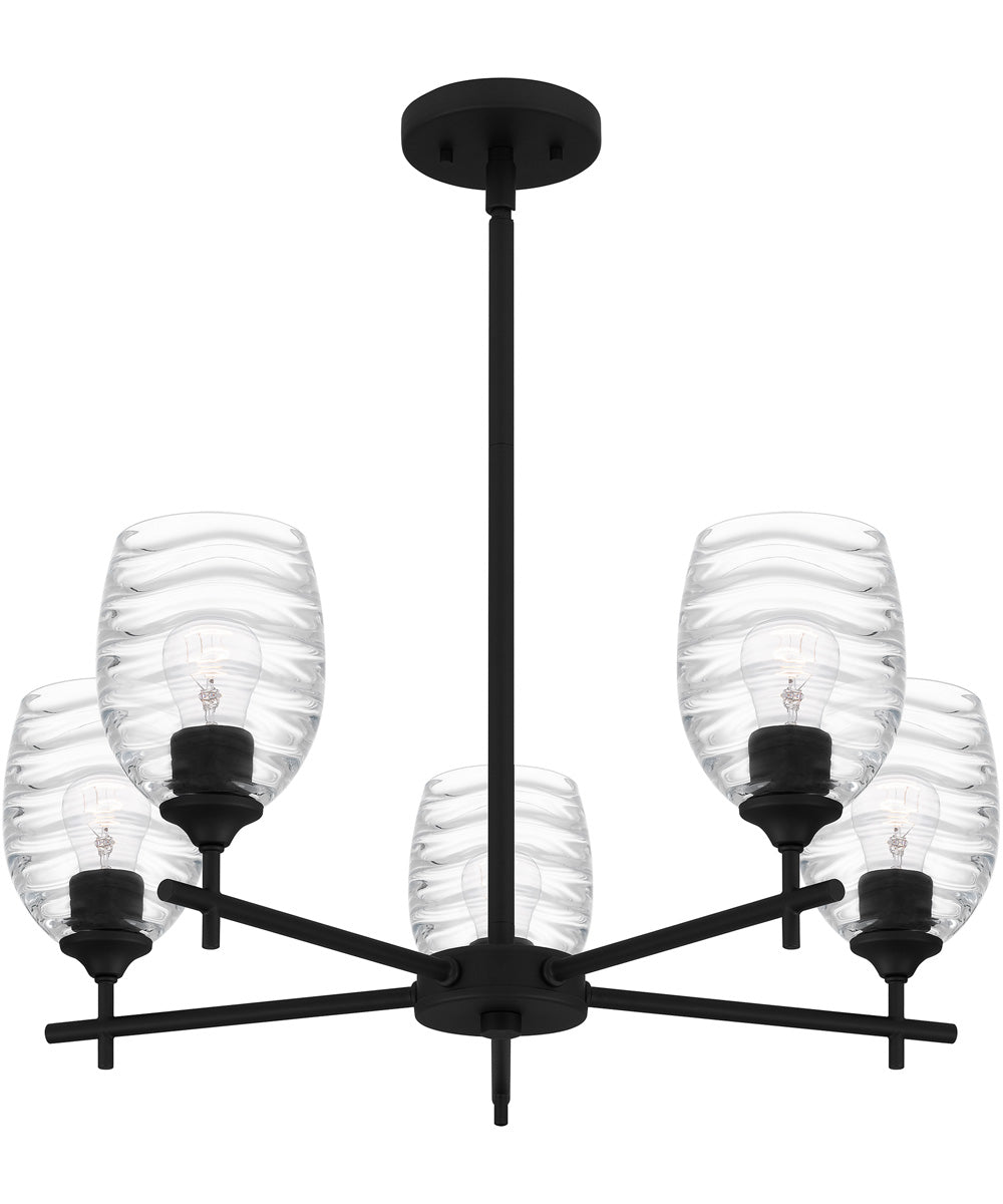 Lucy 5-light Chandelier Matte Black