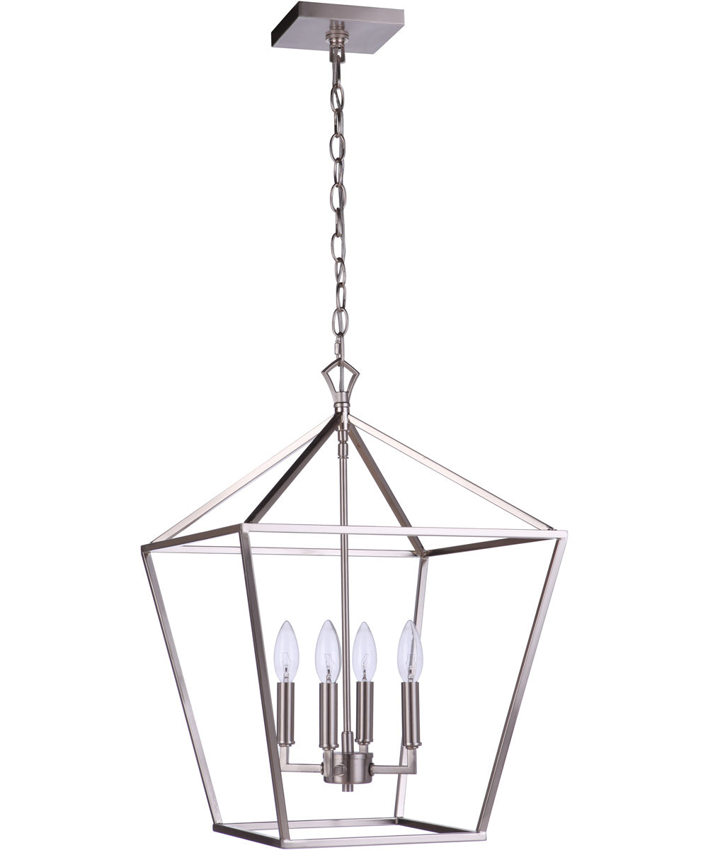 Flynt II 4-Light Foyer Brushed Polished Nickel