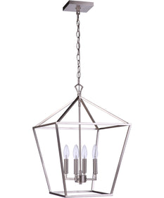 Flynt II 4-Light Foyer Brushed Polished Nickel
