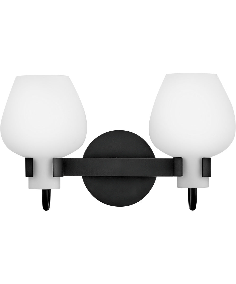 Sylvie 2-Light Small Vanity in Black