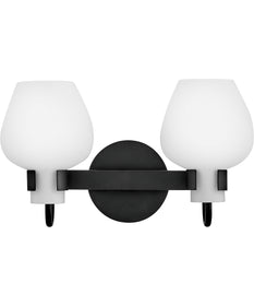 Sylvie 2-Light Small Vanity in Black