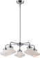 28"W New School 5 Light LED Chandelier Satin Nickel