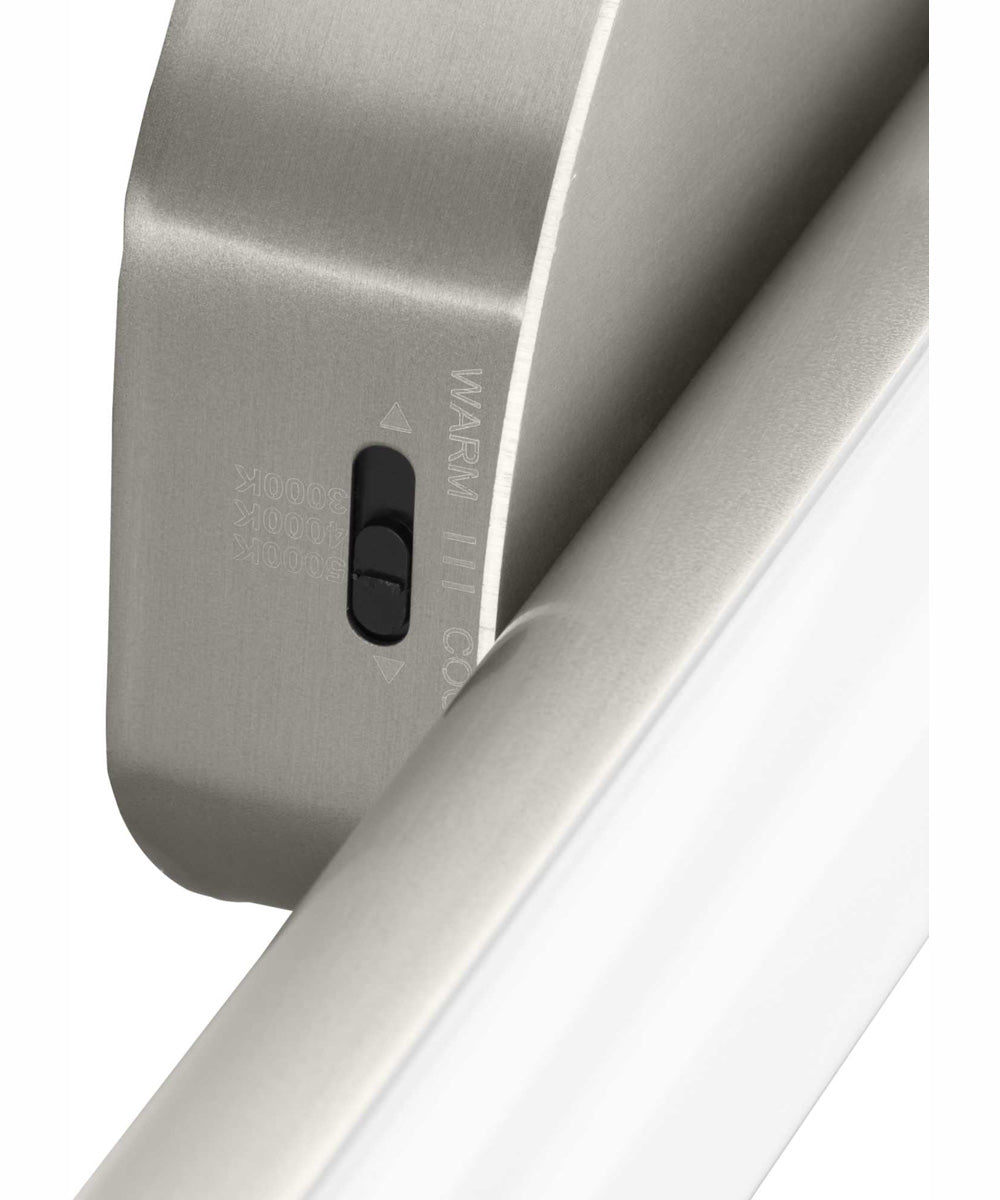 Phase 3 16 in. Small Modern 3CCT Integrated LED Linear Vanity Light Brushed Nickel