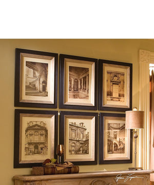 24"H x 19"W Paris Scene Framed Art Set of 6