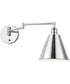 Library 1-Light Wall Sconce Horizontal Swing Arm Polished Nickel
