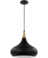 Phoenix 1-Light Pendant Matte Black / Polished Nickel