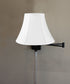 Dimmable Swing Arm Wall Light Bronze Brown Finish White Linen Lampshade - For Bedside, Living Room, Reading Chair