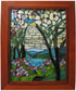 10 Inch H Magnolia Iris Mosaic Art Glass Wall Panel