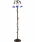 58" High Blue/White Pond Lily 3 Light Floor Lamp