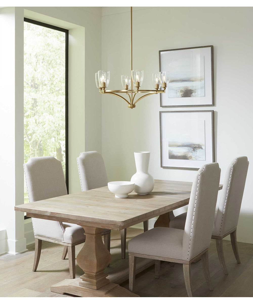 Parkhurst 6-Light New Traditional Clear Glass Chandelier Light Brushed Bronze