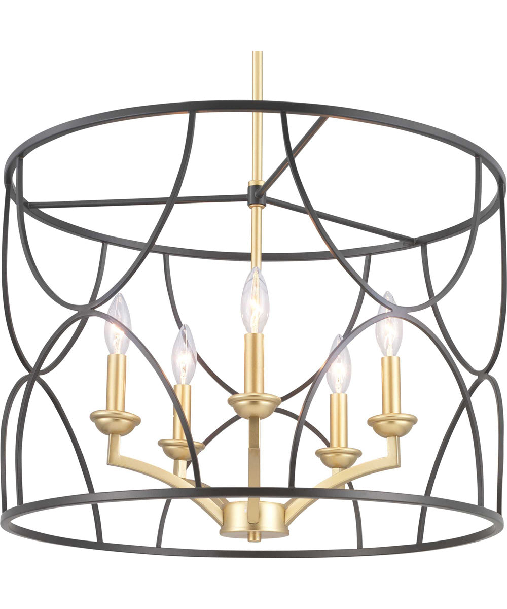 Landree 5-Light Luxe Chandelier Light Matte Black