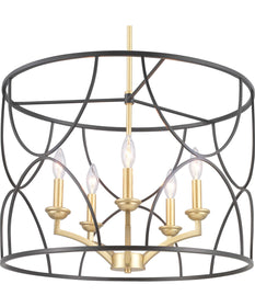 Landree 5-Light Luxe Chandelier Light Matte Black