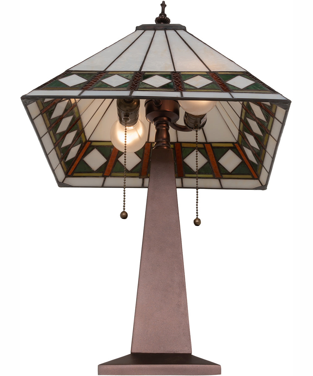 24" High Diamond Band Mission Table Lamp