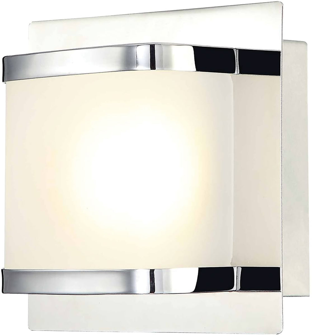 6"W Bandeaux 1-Light LED Vanity Chrome/Opal Glass