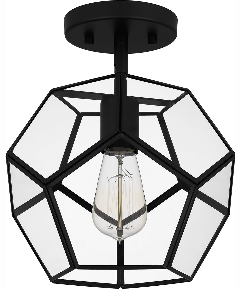 Quoizel Semi-Flush Mount Small 1-light Semi Flush Mount Matte Black