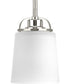 West Village 1-Light Etched Double Prismatic Glass Farmhouse Pendant Light Brushed Nickel