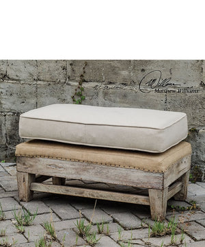 19"H Schafer Linen Ottoman