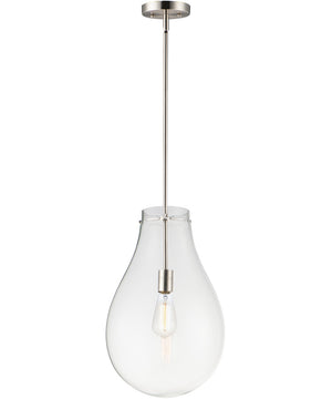 12"W Gourd 1-Light Pendant Satin Nickel