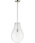 12"W Gourd 1-Light Pendant Satin Nickel