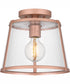 Quoizel Flush Mount Small 1-light Semi Flush Mount Matte Rose Gold