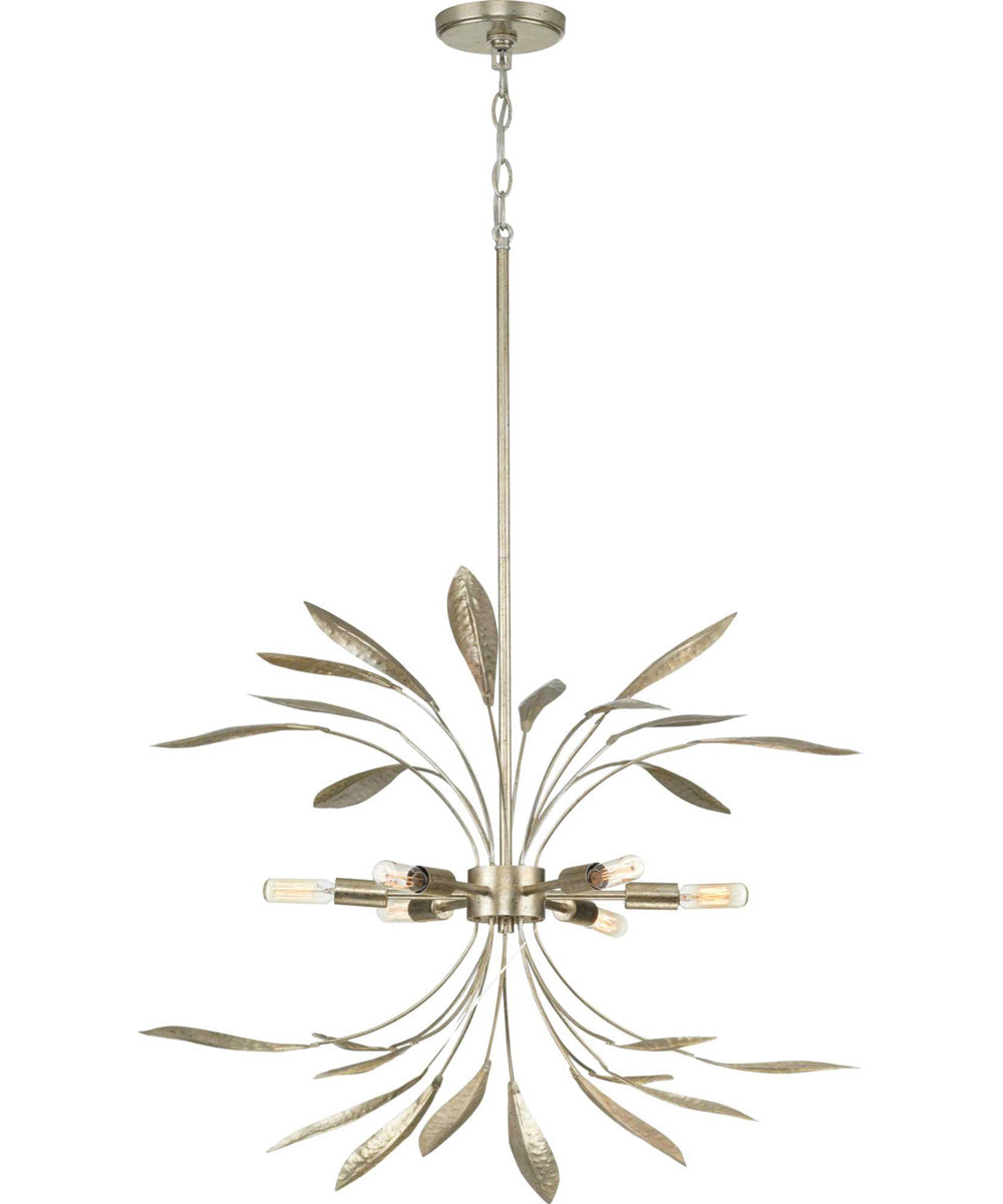 Mariposa 6-Light Hanging Pendant Light Gilded Silver