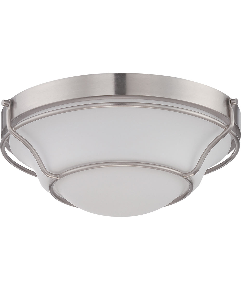 13"W Baker 1-Light LED Close-to-Ceiling Brushed Nickel