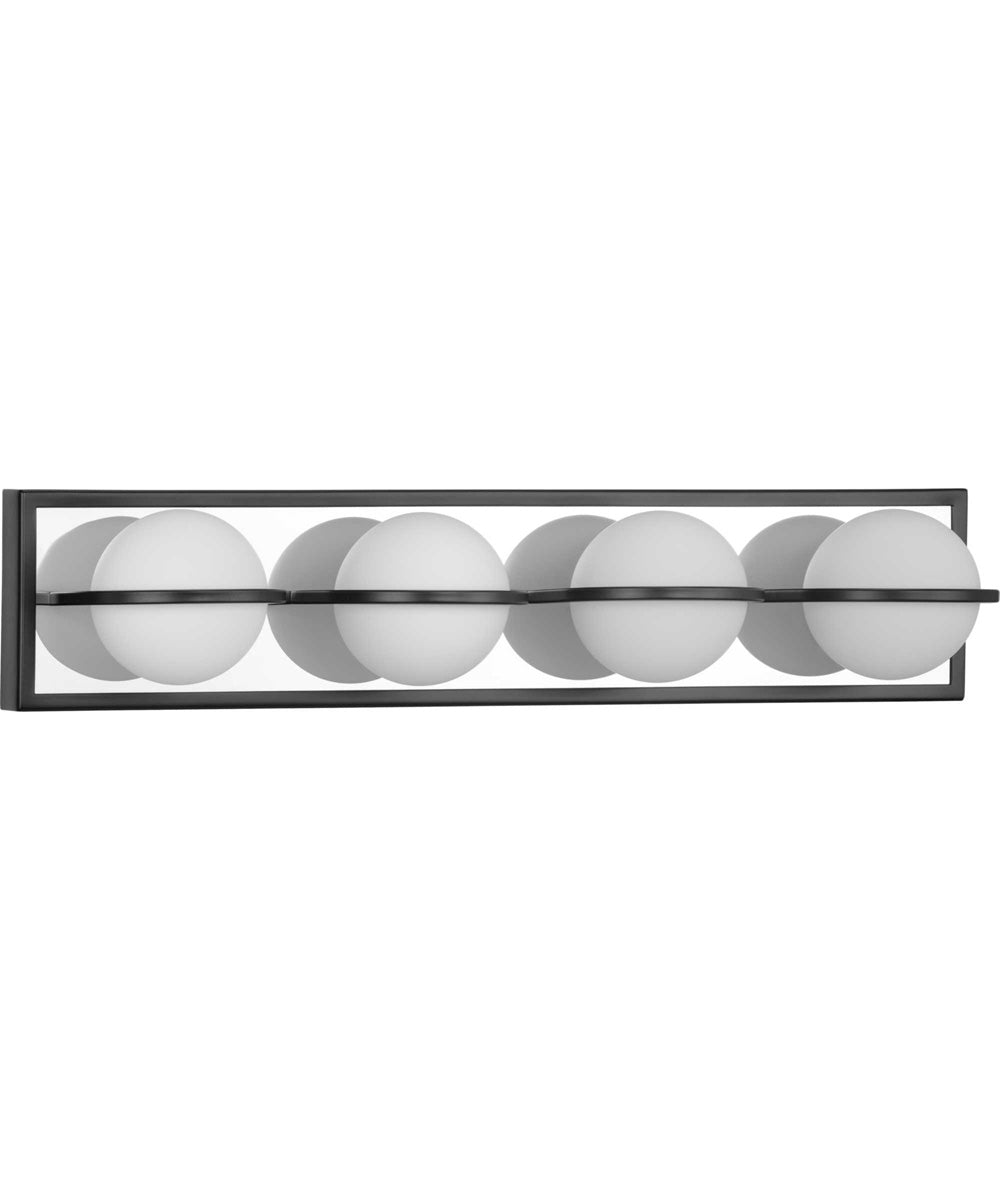 Pearl LED 4-Light Opal Glass LED Modern Style Bath Vanity Light Matte Black