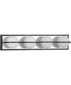 Pearl LED 4-Light Opal Glass LED Modern Style Bath Vanity Light Matte Black