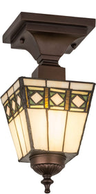 7"W Diamond Band Mission Flushmount