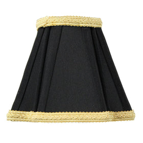 5"W x 5"H Black with Gold Liner Chandelier Clip-On Lampshade