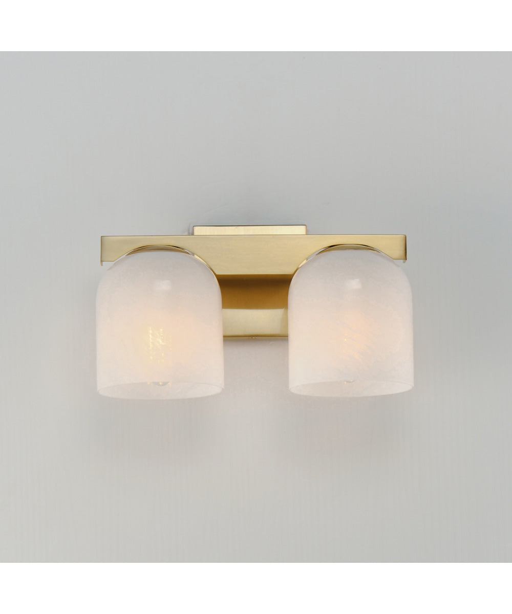 Scoop 2-Light Bath Vanity Natural Aged Brass