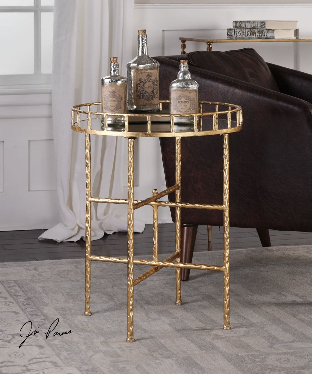 26"H Tilly Bright Gold Accent Table