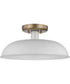 Colony 1-Light Close-to-Ceiling Matte White / Burnished Brass