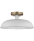 Colony 1-Light Close-to-Ceiling Matte White / Burnished Brass