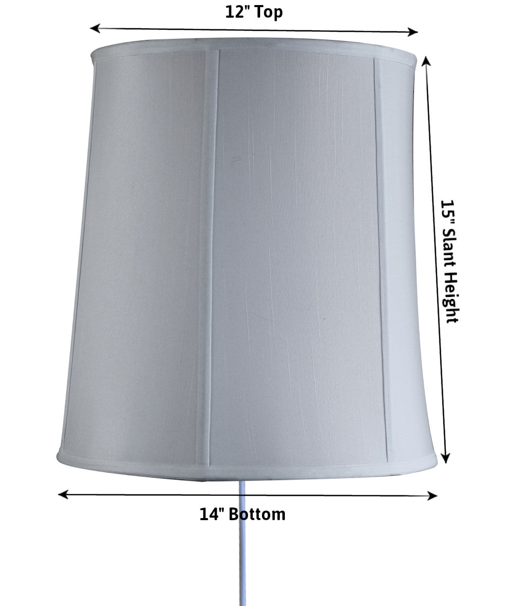 Floating Shade Plug-In Wall Light White Shantung Fabric 12x14x15