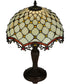 20"H Diamond and Jewel  1-Light Tiffany Table Lamp Brown